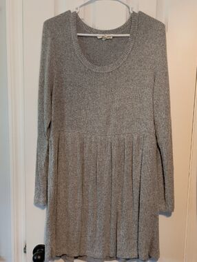 BeBop Gray Ribbed Knit Long Sleeve Dress Sz XL